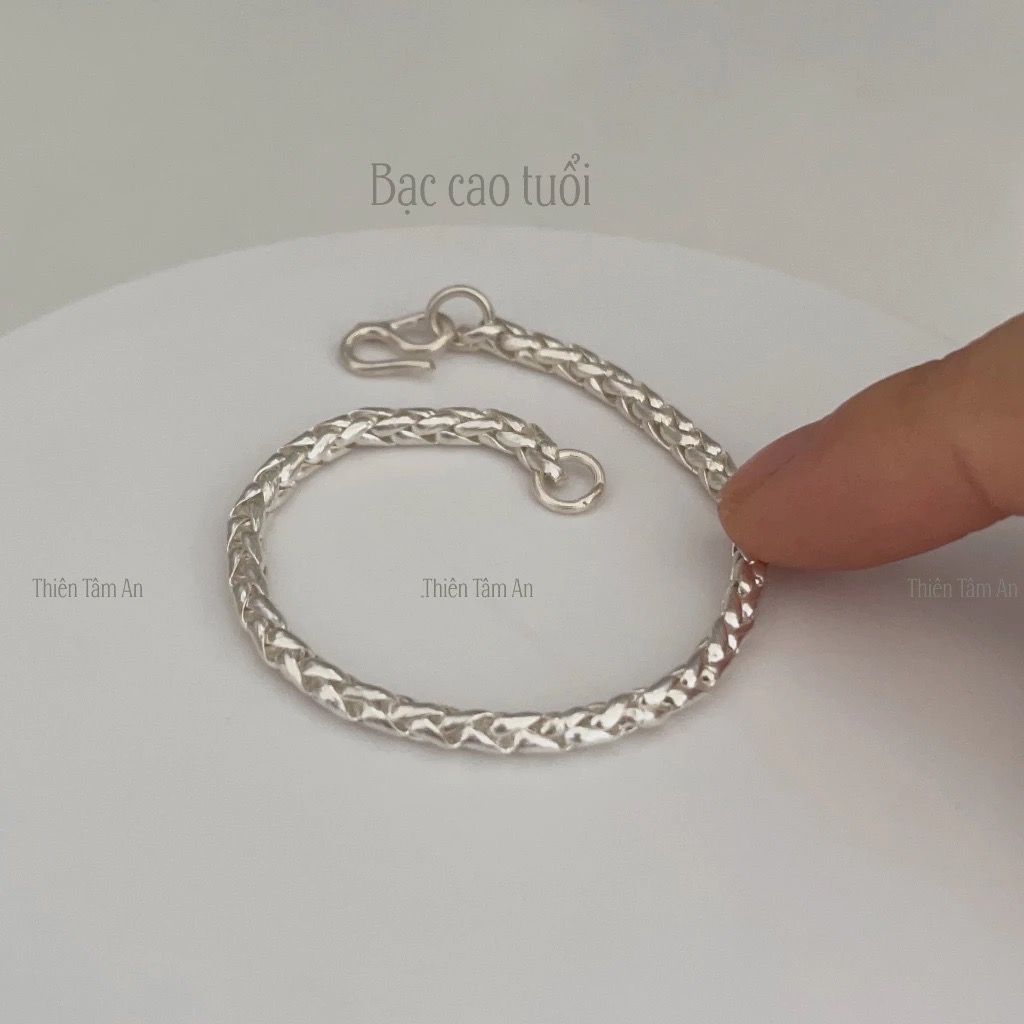 Lắc tay Bạc vẩy rồng cho bé trai 2 Large