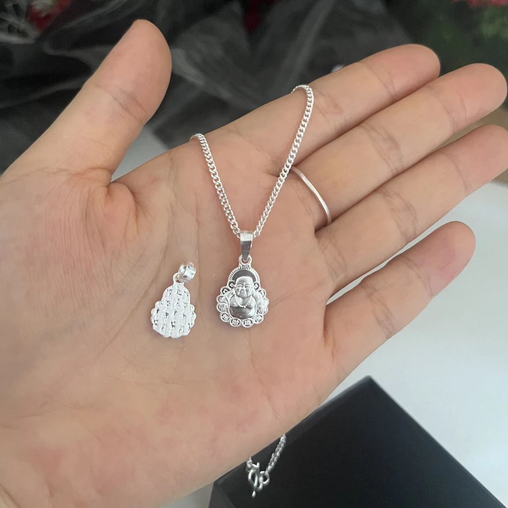 Mặt Phật Di Lặc dây chuyền Bạc cho bé1